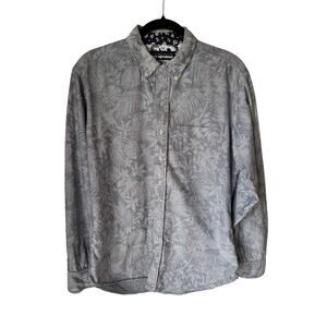 Reyn Spooner Men’s Monstera Shadow Print Long Sleeve Aloha Shirt Size L Tropical